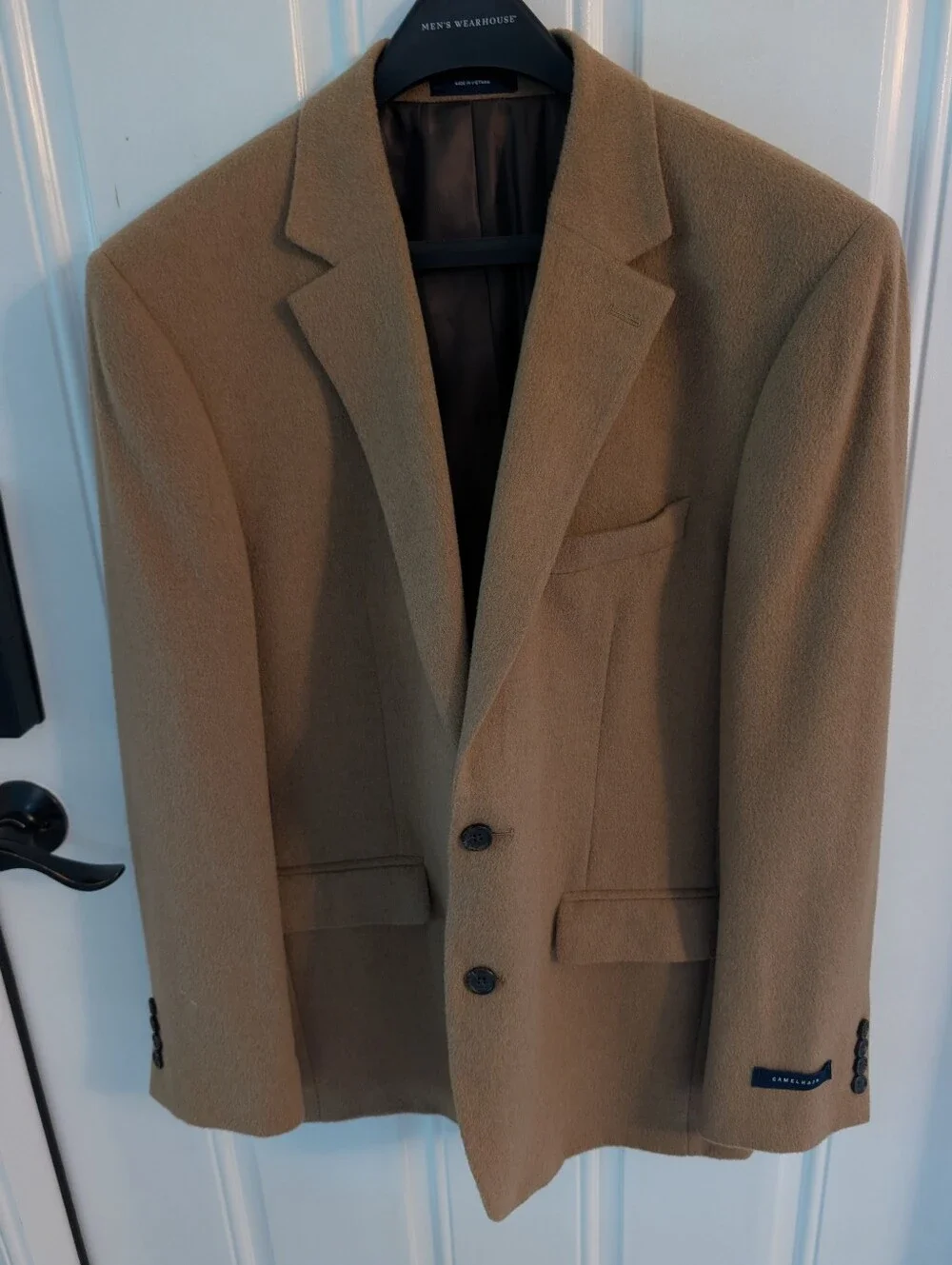 Stafford Signature 100% Camel Hair Blazer Mens 42R Classic Fit Sport Coat Tan